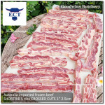 Beef rib SHORTRIB daging iga sapi  frozen Australia AMH 3-4 RIBS crossed cuts 3/8" & 1" (price/kg)